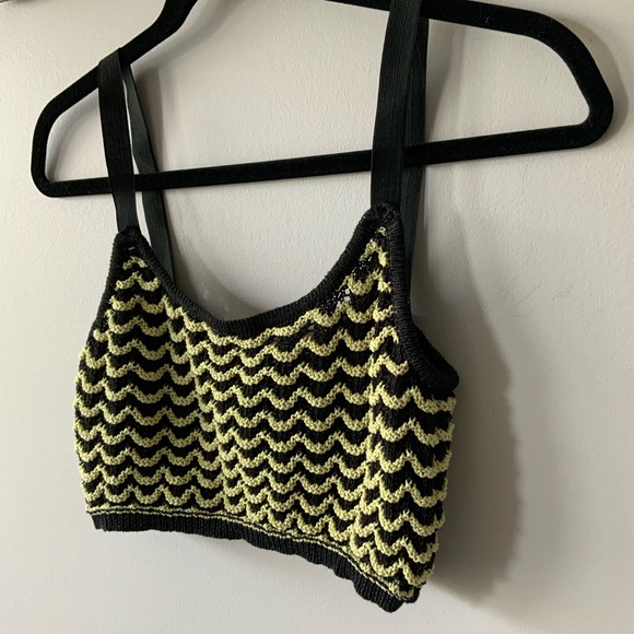 Black & Yellow Crop Top - Picture 2 of 14